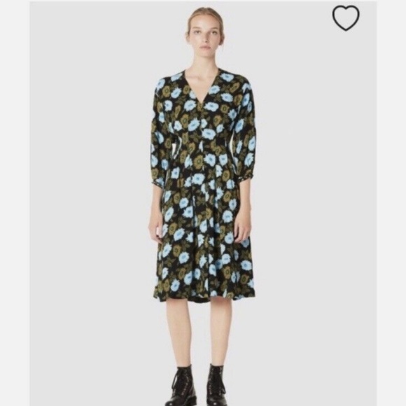 SANDRO Brut Floral Mini Long Sleeve Dress - Picture 2 of 10